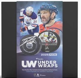 2025 FANATICS UNDER WRAPS AUTOGRAPHED PUCK MYSTERY BOX