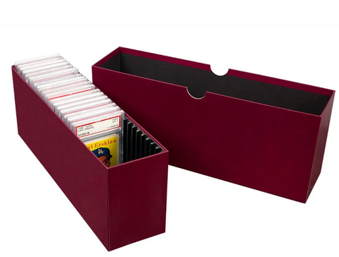 BCW SLOTTED GRADED CARD BOX - BURGUNDY