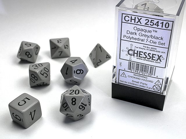 CHESSEX OPAQUE 7-DIE SET
