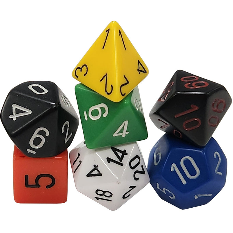 CHESSEX OPAQUE 7-DIE SET