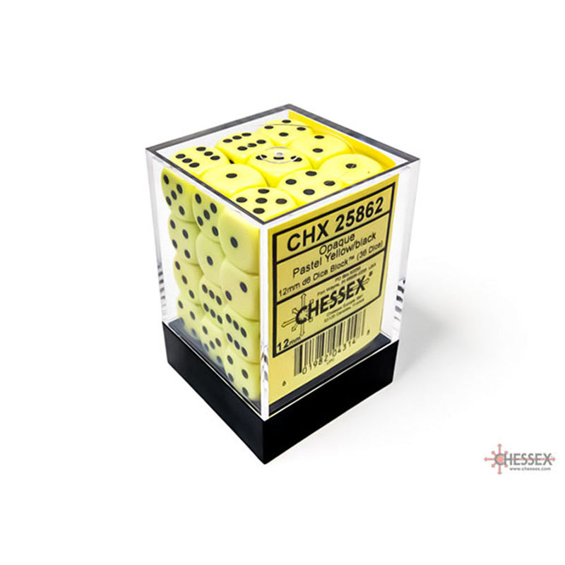 CHESSEX OPAQUE 12MM D6 DICE BLOCK (36 MINI D6'S)