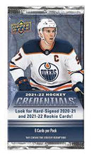 2021 UPPER DECK CREDENTIALS HOCKEY HOBBY PACK
