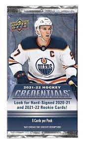 2021 UPPER DECK CREDENTIALS HOCKEY HOBBY PACK