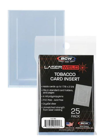 BCW LASERWELD TOBACCO CARD INSERT 25 PACK