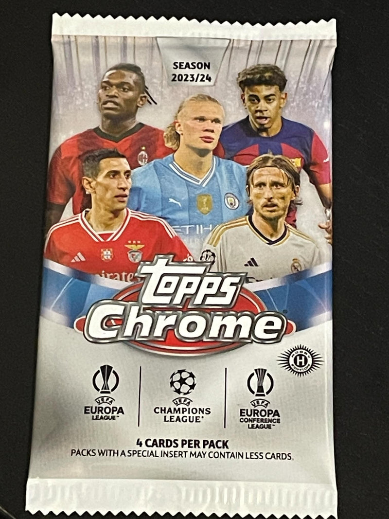 2023 TOPPS CHROME UEFA COMPETITIONS SOCCER HOBBY PACK