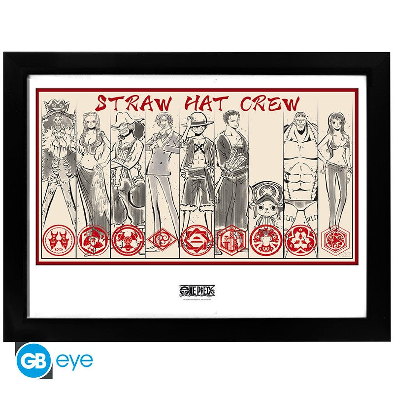 ABYSTYLE ONE PIECE FRAMED PRINT STRAW HAT CREW