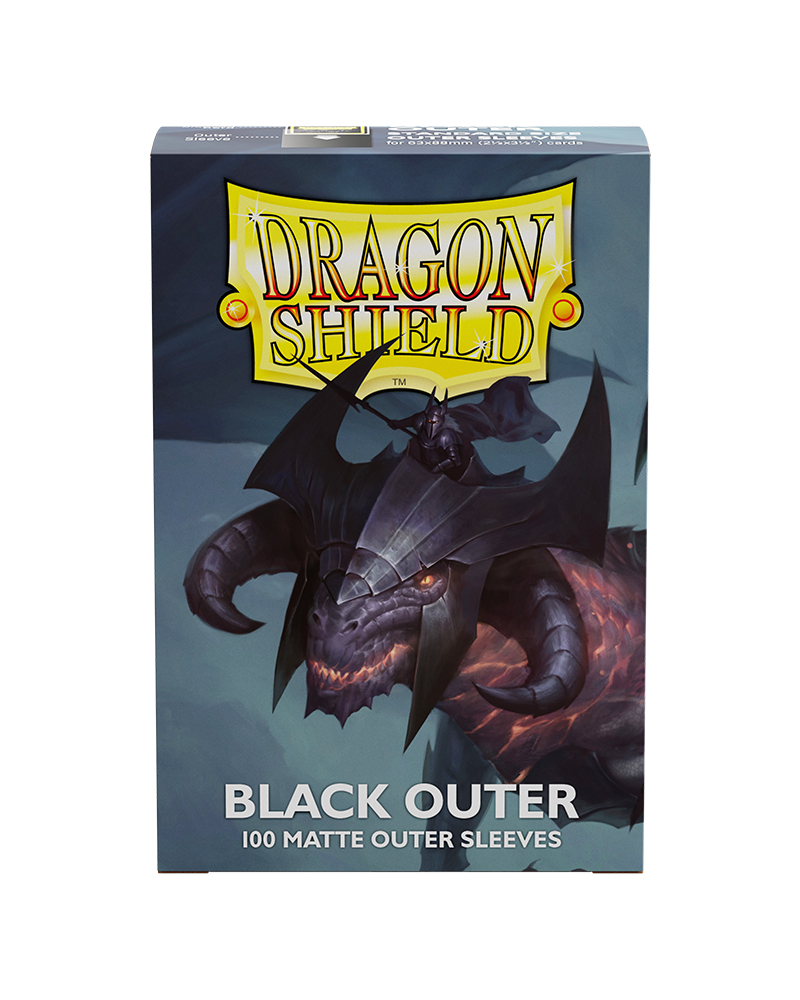 DRAGON SHIELD STANDARD SIZE BLACK OUTER SLEEVES MATTE 100 PACK