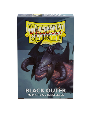 DRAGON SHIELD STANDARD SIZE BLACK OUTER SLEEVES MATTE 100 PACK