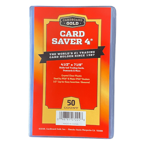 CARDBOARD GOLD CARD SAVER 4 - HOLDS 4X6 CARDS - 50 COUNT