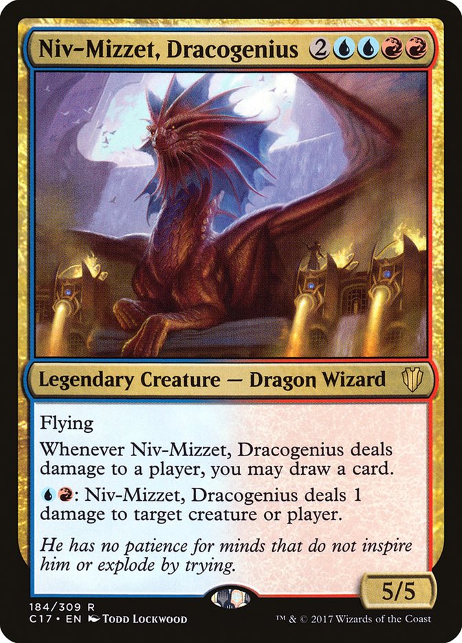 niv mizzet card sleeves Magic The Gathering Trading Game War of the Spark Single Card Mythic Rare Niv-Mizzet Reborn 208 Foil Semi Gloss Front Commander Series #3: Enemy -