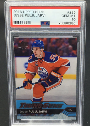 2016 UPPER DECK SERIES ONE - YOUNG GUNS - J. PULJUJARVI - #225 - PSA 10 - RC