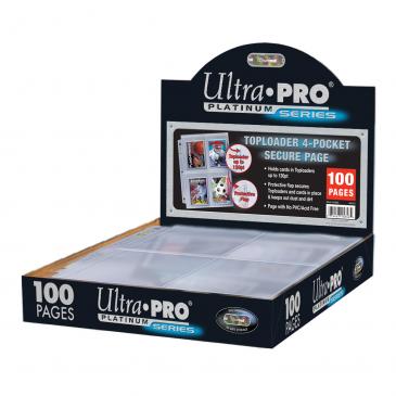 ULTRA PRO TOPLOADER 4-POCKET PLATINUM PAGE 100 PACK