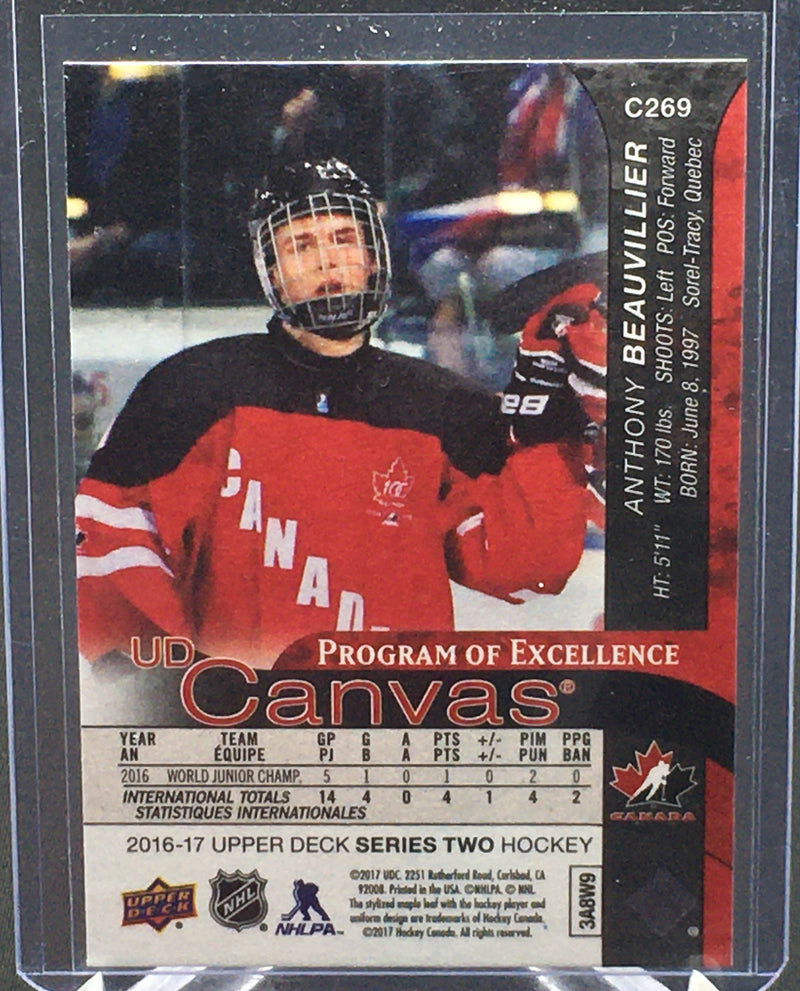 2016 UPPER DECK CANVAS SERIES TWO - PROGRAM OF EXCELLENCE - A. BEAUVILLIER -