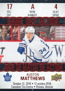 2017 UPPER DECK TIM HORTONS - GAME DAY ACTION - SINGLES - #GDA1-GDA15 - YOU PICK FROM LIST