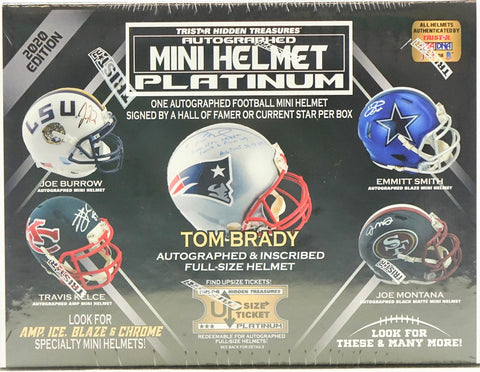 2020 TRISTAR HIDDEN TREASURES AUTOGRAPHED MINI HELMET PLATINUM FOOTBALL