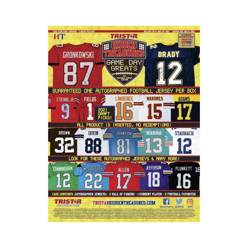 2022 TriStar Hidden Treasures Game Day Greats Autographed Jersey Edition  Football Hobby Box - Canada Card World