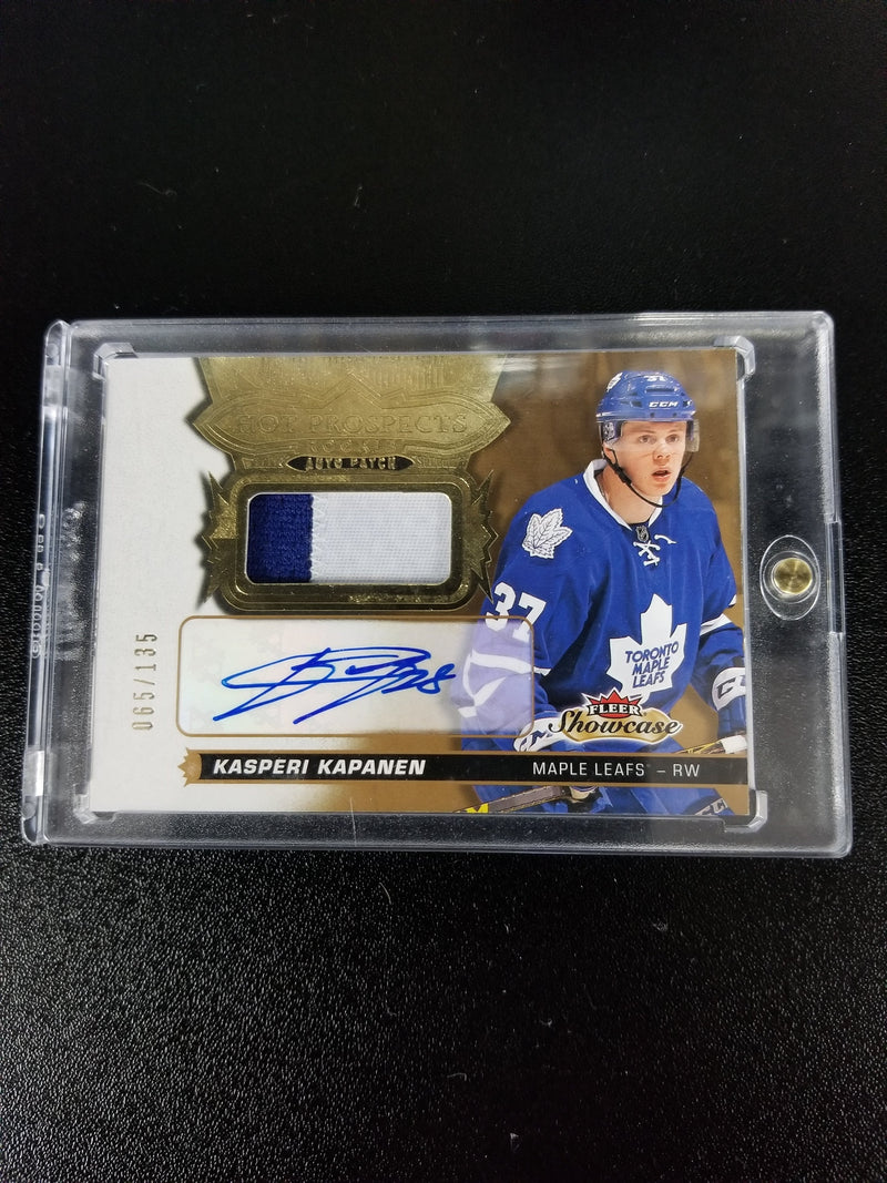 2016 FLEER SHOWCASE HOCKEY - #147 - K. KAPANEN - ROOKIE AUTO PATCH - #'D/135