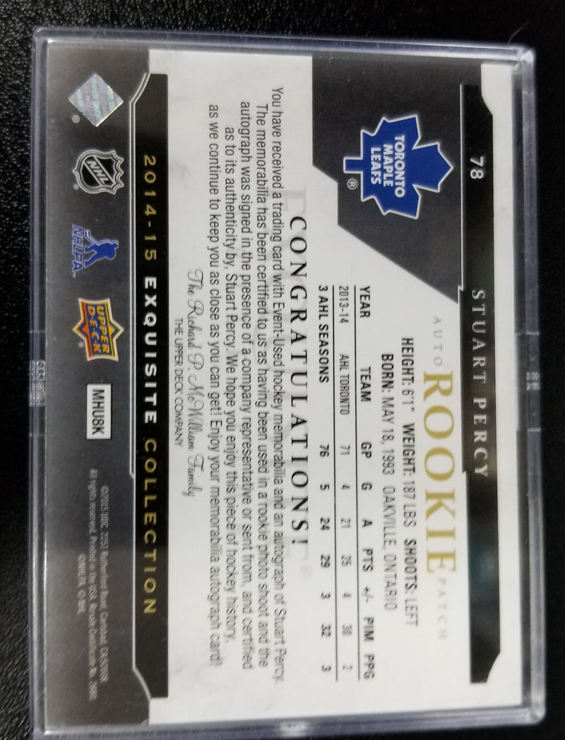 2014 UPPER DECK EXQUISITE COLLECTION - S. PERCY - #78 - #'D/50 - AUTO/PATCH - RC