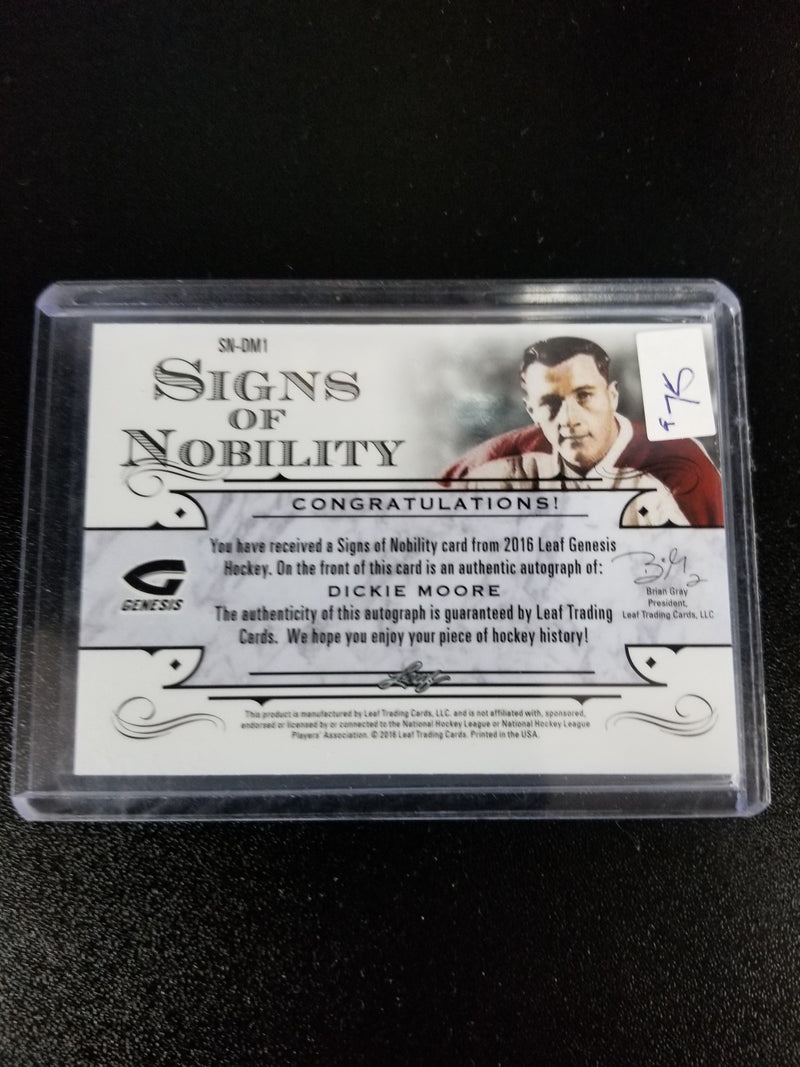 2016 LEAF GENESIS - SIGNS OF NOBILITY - #SN-DM1 - D. MOORE - #'D/10 - AUTOGRAPH