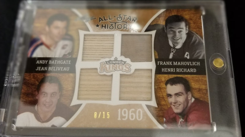 2016 LEAF LUMBER KINGS - ALL STAR HISTORY - A. BATHGATE / J. BELIVEAU / F. MAHOVLICH / H. RICHARD - #AS-06 - #'D/15