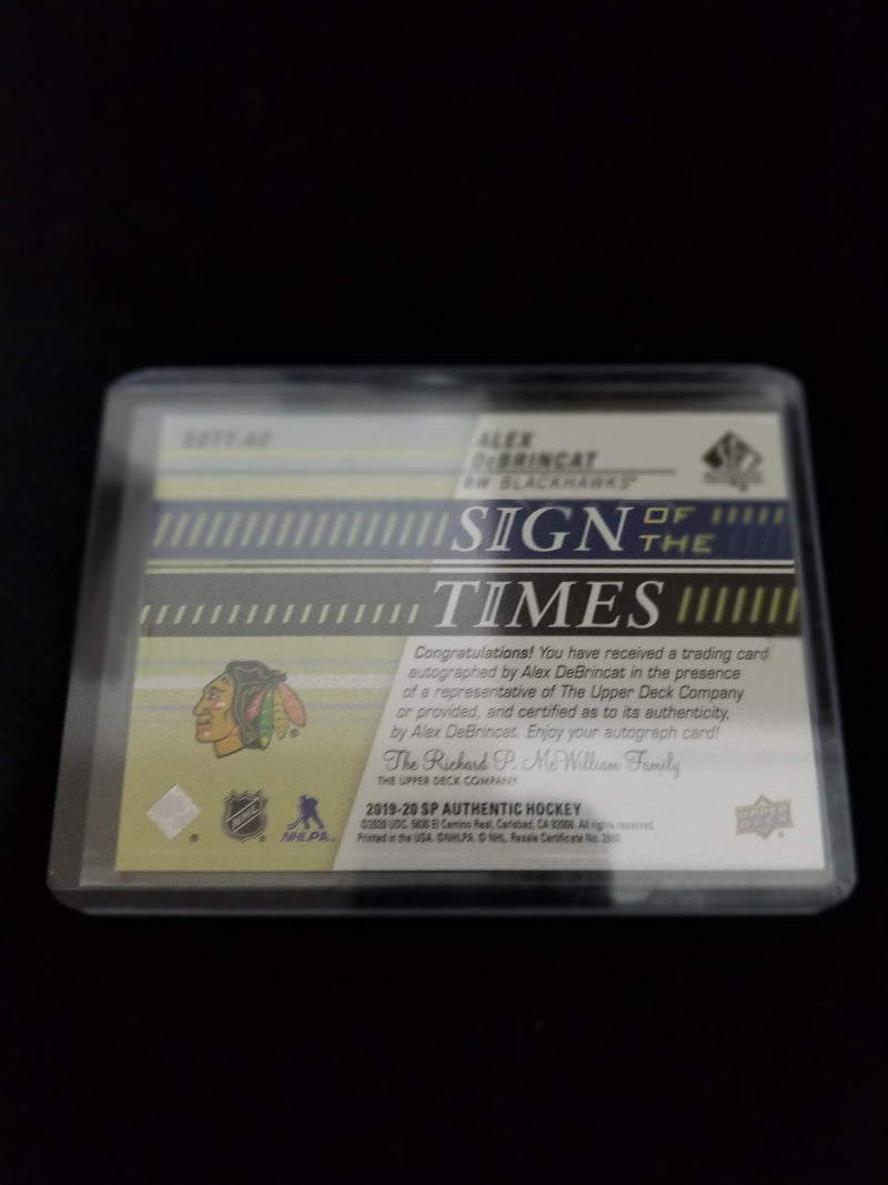 2019 UPPER DECK SP AUTHENTIC HOCKEY -  SIGN OF THE TIMES - A. DEBRINCAT -