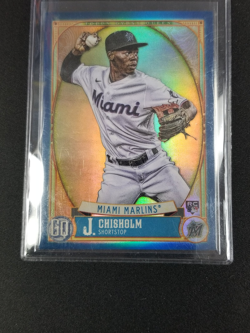 2021 TOPPS GYPSY QUEEN - BLUE REFRACTOR - J. CHISHOLM - #69 - #/150 - RC