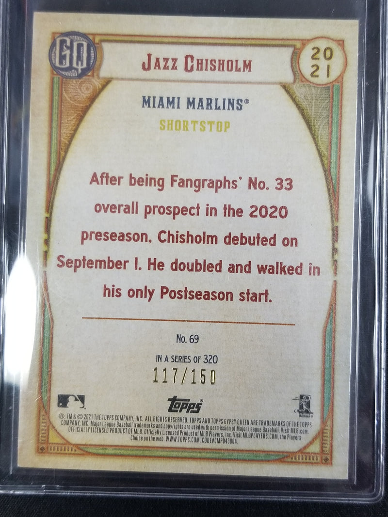 2021 TOPPS GYPSY QUEEN - BLUE REFRACTOR - J. CHISHOLM - #69 - #/150 - RC