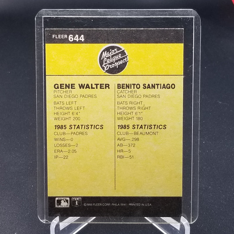 1986 FLEER - MAJOR LEAGUE PROSPECTS - B. SANTIAGO/ G. WALTER -