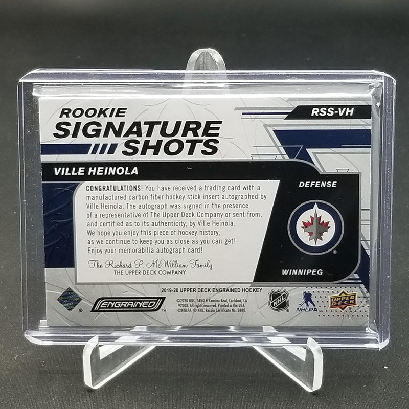 2019 UPPER DECK ENGRAINED - ROOKIE SIGNATURE SHOTS - V. HEINOLA - #RSS-VH - #'D/99 - AUTOGRAPH - RELIC