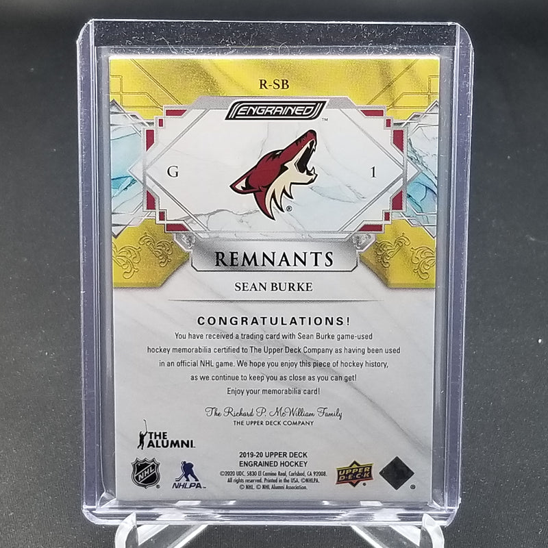 2019 UPPER DECK ENGRAINED - REMNANTS - S. BURKE - #R-SB - #'D/35 - STICK RELIC