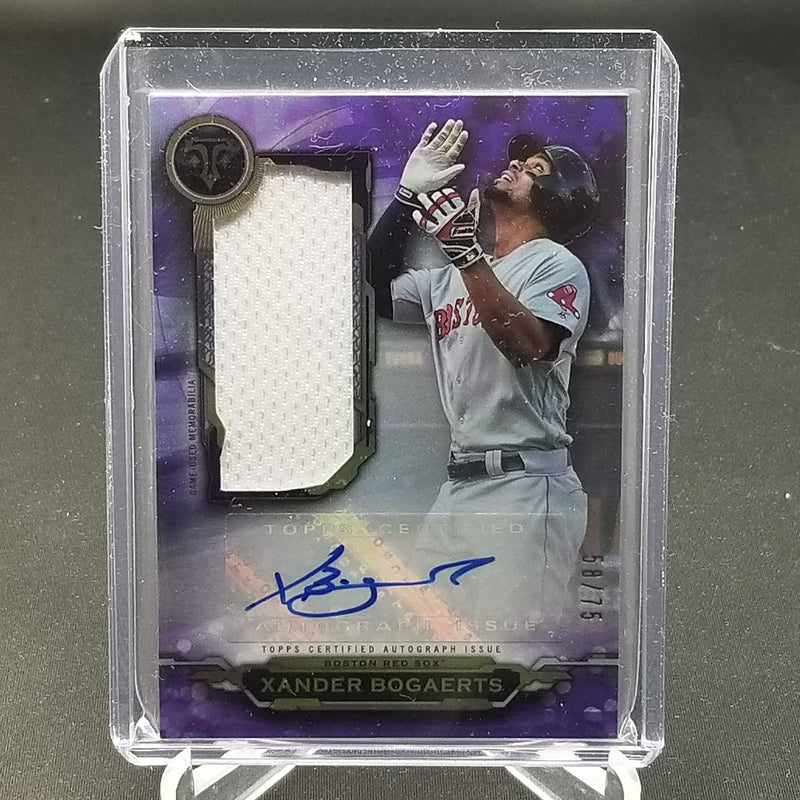 2019 TOPPS TRIPLE THREADS - X. BOGAERTS - #AUJR-XB - #'D/75 - RELIC - AUTOGRAPH