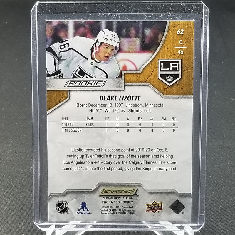 2019 UPPER DECK ENGRAINED - B. LIZOTTE - #62 - #'D/299 - RC