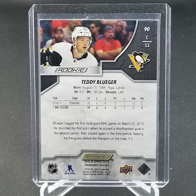 2019 UPPER DECK ENGRAINED - T. BLUEGER - #90 - #'D/49 - RC