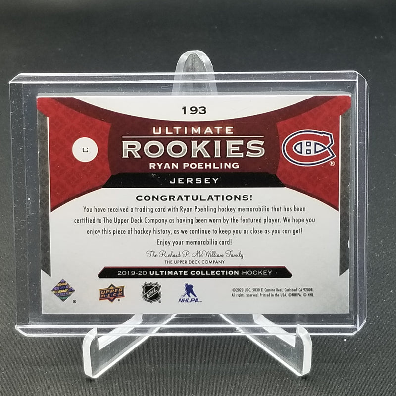 2019 UPPER DECK ULTIMATE - ULTIMATE ROOKIES JERSEY - R. POEHLING - #193 - #'D/399 - RELIC - RC