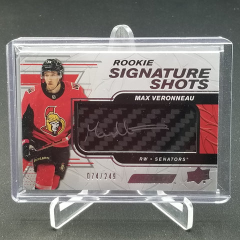 2019 UPPER DECK ENGRAINED - ROOKIE SIGNATURE SHOTS - M. VERONNEAU - #RSS-MV - #'D/249 - AUTOGRAPH - STICK RELIC - RC