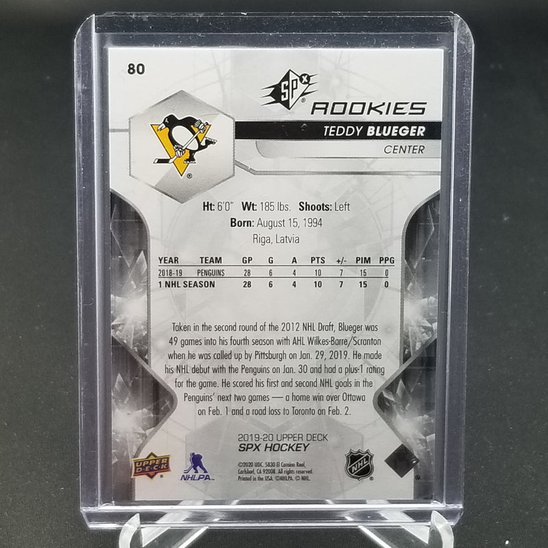 2019 UPPER DECK SPX - ROOKIES - T. BLUEGER - #80 - #'D/349 - RC
