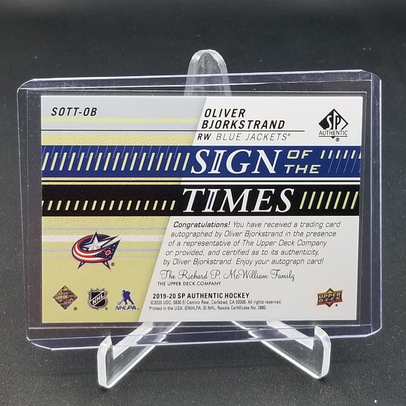 2019 UPPER DECK SP AUTHENTIC - SIGN OF THE TIMES - O. BJORKSTRAND -