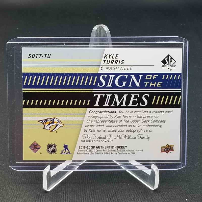 2019 UPPER DECK SP AUTHENTIC - SIGN OF THE TIMES - K. TURRIS -