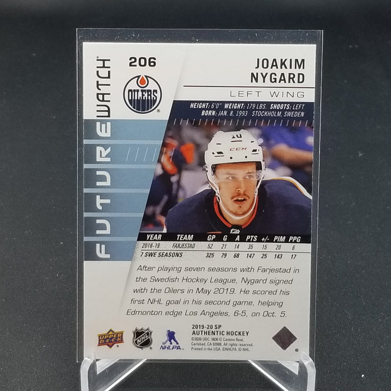 2019 UPPER DECK SP AUTHENTIC - FUTURE WATCH - J. NYGARD - #206 - #'D/999 - RC