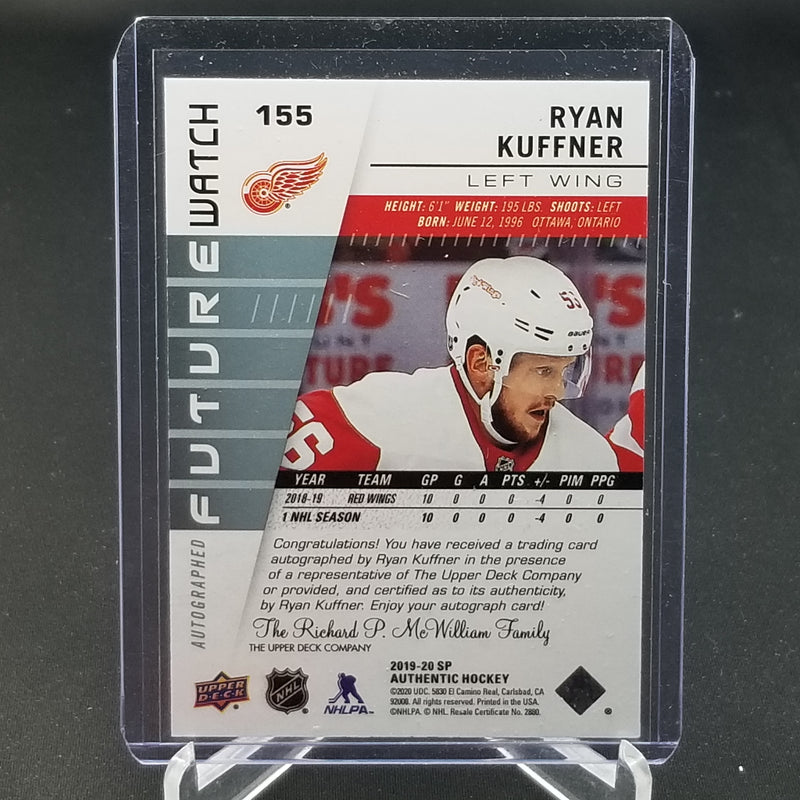 2019 UPPER DECK SP AUTHENTIC - FUTURE WATCH - R. KUFFNER - #155 - #'D/999 - AUTOGRAPH - RC