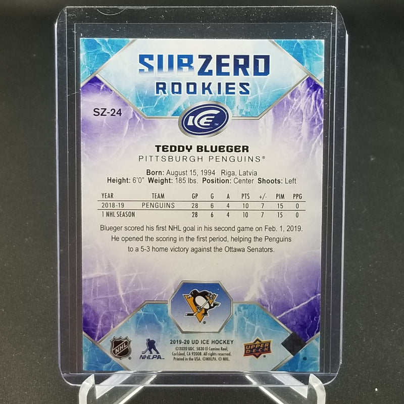 2019 UPPER DECK ICE - PURPLE - SUBZERO - T. BLUEGER - #SZ-24 - #'D/999 - RC