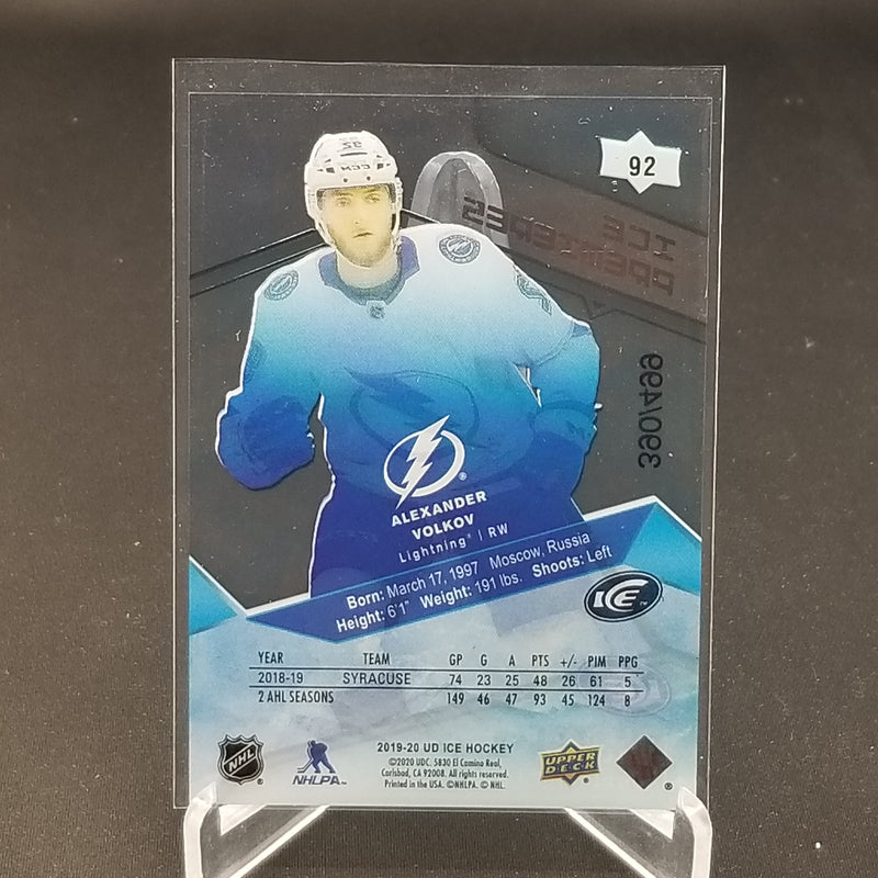 2019 UPPER DECK ICE - ICE PREMIERES - A. VOLKOV - #92 - #'D/499 - RC