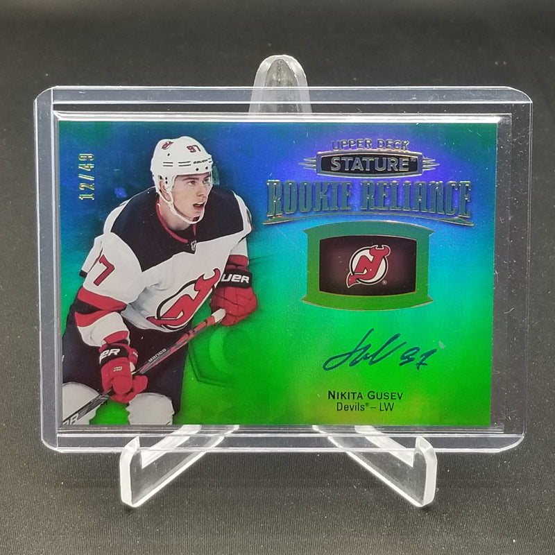 2019 UPPER DECK STATURE - GREEN ROOKIE RELIANCE - N. GUSEV - #RR-17 - #'D/49 - AUTOGRAPH - RC