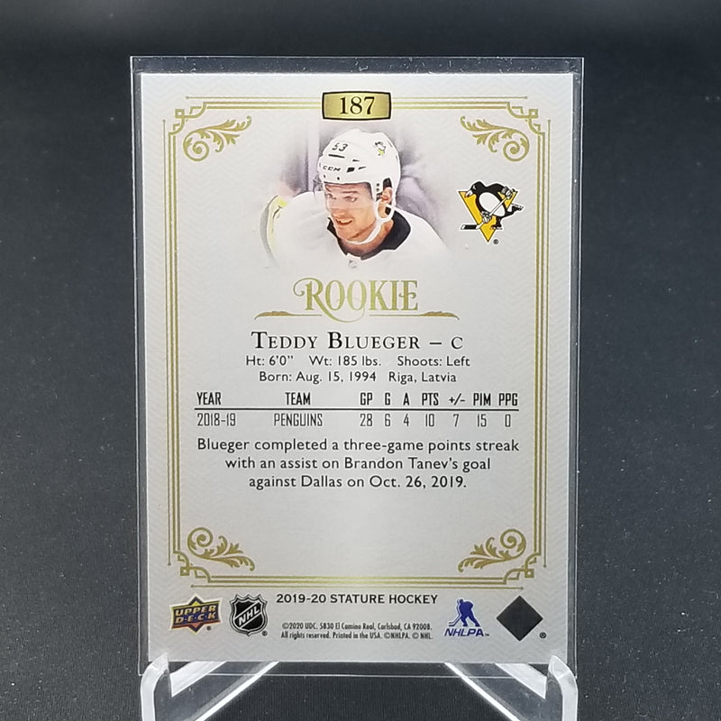 2019 UPPER DECK STATURE - ROOKIE - T. BLUEGER - #187 - #'D/399 - RC