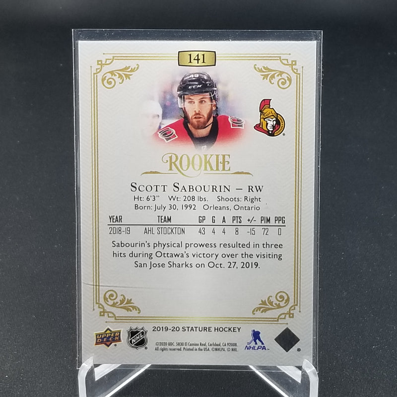 2019 UPPER DECK STATURE - ROOKIE - S. SABOURIN - #141 - #'D/399 - RC