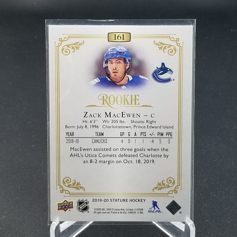 2019 UPPER DECK STATURE - GREEN ROOKIE - Z. MacEWEN - #161 - #'D/149 - RC