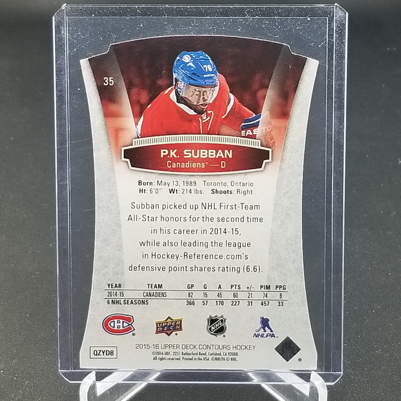 2015 UPPER DECK CONTOURS - P. SUBBAN - #35 - #'D/499