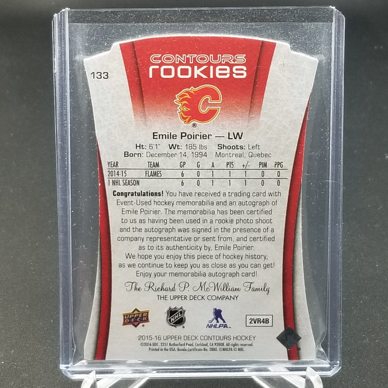 2015 UPPER DECK CONTOURS - CONTOURS ROOKIES - E. POIRIER - #133 - #'D/199 - AUTGRAPH - RELIC - RC