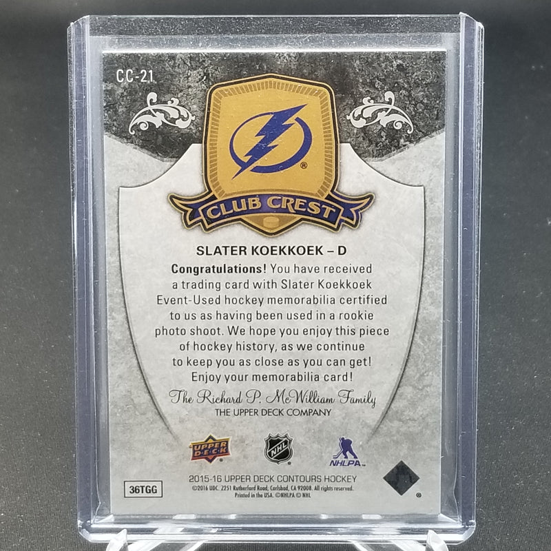 2015 UPPER DECK CONTOURS - CLUB CREST - S. KOEKKOEK -