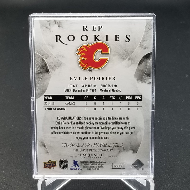 2015 UPPER DECK EXQUISITE - ROOKIES - E. POIRIER - #R-EP - #'D/299 - RELIC - RC
